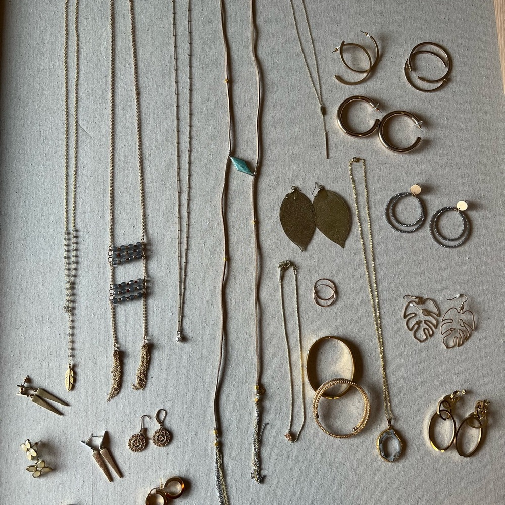 A bundle of gold jewelry